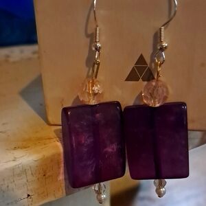 Cute Purple Dangle Earrings